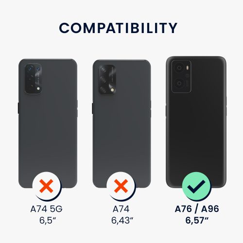 Προφυλακτήρας kwmobile για OPPO A76, σιλικόνη, διαφανές/ροζ, 60042.01