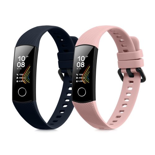 Σετ 2 ιμάντες kwmobile για Honor Band 5/Band 4, Silicone, Blue/Pink, 59596.03