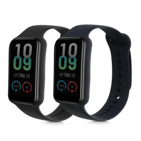   Σετ 2 ιμάντες kwmobile για Amazfit Band 7, Silicone, Black/Blue, 60111.01