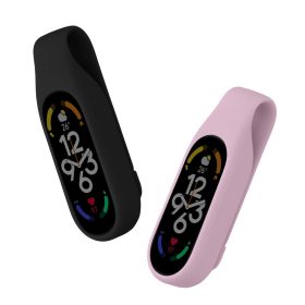   Σετ 2 ιμάντες kwmobile για Xiaomi Mi Band 7/Mi Band 6/Mi Band 5, Silicone, Black/Pink, 59313.04