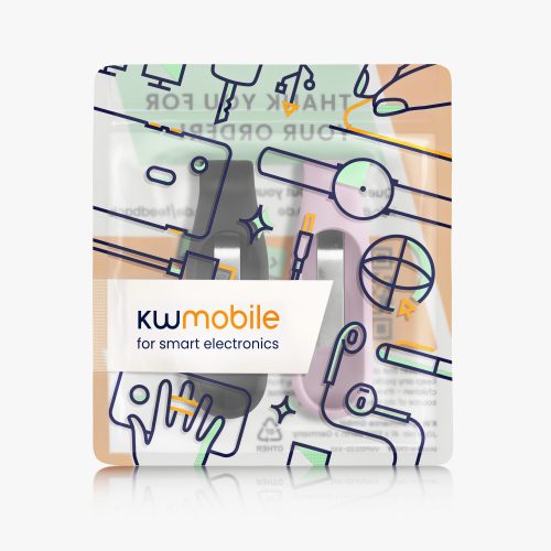 Σετ 2 ιμάντες kwmobile για Xiaomi Mi Band 7/Mi Band 6/Mi Band 5, Silicone, Black/Pink, 59313.04