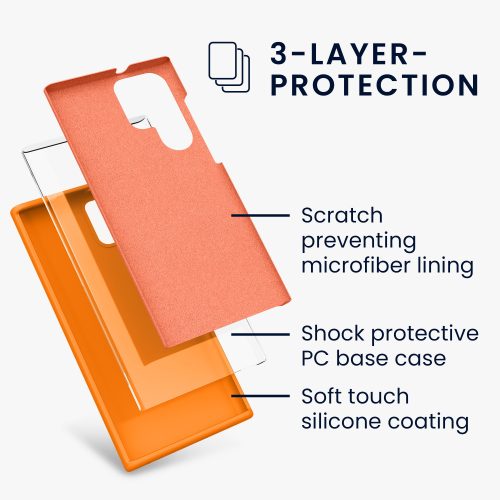 Θήκη kwmobile για Samsung Galaxy S22 Ultra, Silicone, Orange, 56765.150
