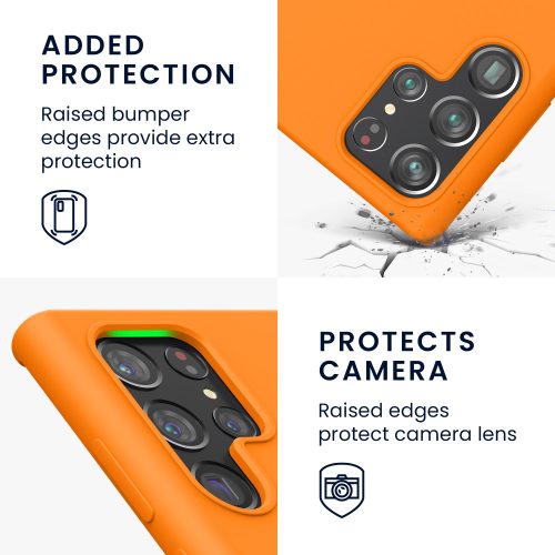 Θήκη kwmobile για Samsung Galaxy S22 Ultra, Silicone, Orange, 56765.150