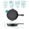 Set 2 tigai mici din fonta Navaris cu baza din lemn, 10.2 cm, 4", 426g, 60343.02