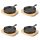 Set 4 tigai mici din fonta Navaris cu baza din lemn, 10.2 cm, 4", 426g, 60343.03