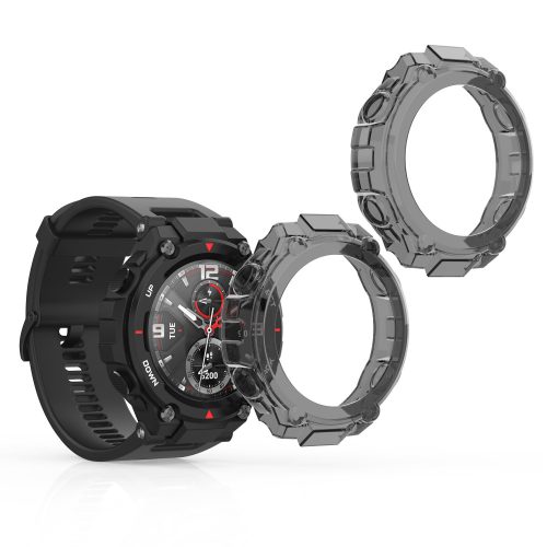 Σετ 2 θηκών Kwmobile για Huami T-Rex/T-Rex Pro, Silicone, Black, 58459.03