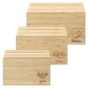 Set 3 Cutii organizare legume Navaris, din bambus, stivuite, 60501.01