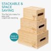 Set 3 Cutii organizare legume Navaris, din bambus, stivuite, 60501.01