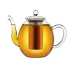 Ceainic din sticla Creano, 1 L, 3 piese, cu infuzor din inox, capac, anti-picurare