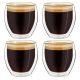 Set 4 pahare espresso termice Creano, 100 ml, sticla borosilicata, perete dublu
