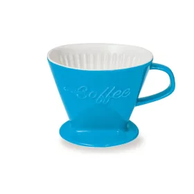   Filtru cafea Creano din portelan, marimea 4, pentru filtre 1x4, baza stabila, albastru