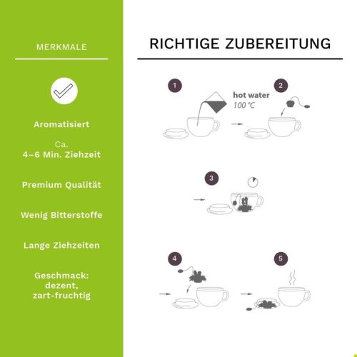 Σετ δώρου ανθιστού τσαγιού Creano Teelini, γυάλινη κούπα 200 ml με καπάκι, 8 φακελάκια πράσινου τσαγιού