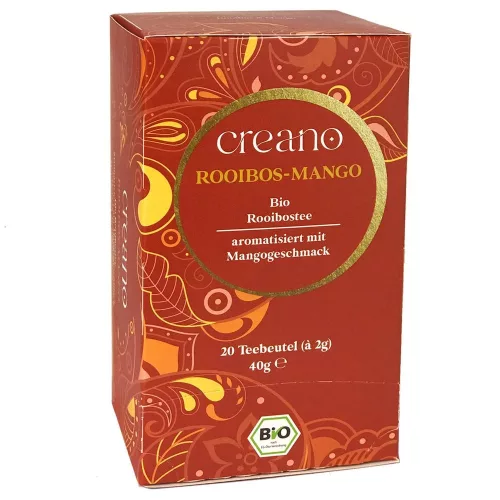 Βιολογικό τσάι Creano Rooibos με Μάνγκο, 20 φακελάκια, γεμάτη γεύση, φρουτώδες άρωμα