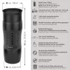 Cana termos Creano Design Travel Mug, 420 ml, inox, etansa, deschidere 360, negru