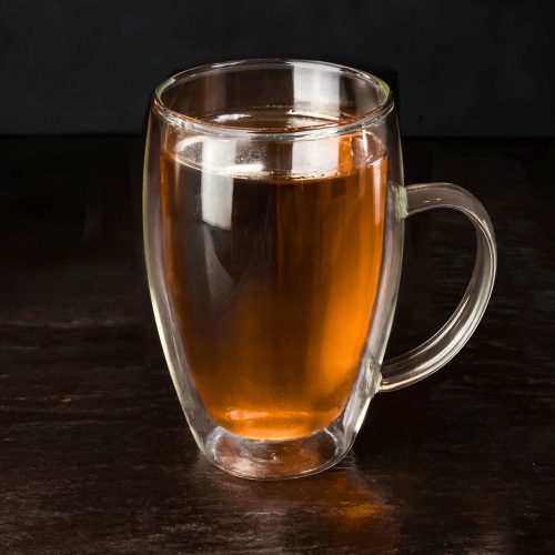 Set 6 cani termice Creano DG-SHH, 400 ml, sticla borosilicata, perete dublu, cu maner