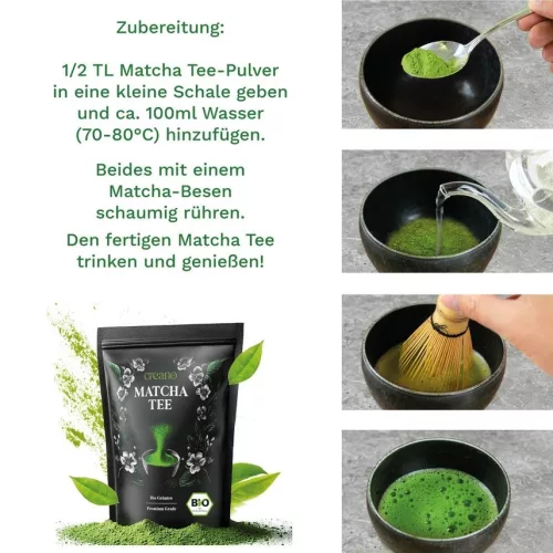 Τσάι Matcha Creano 100 g, σκόνη πράσινου τσαγιού, για ροφήματα και συνταγές
