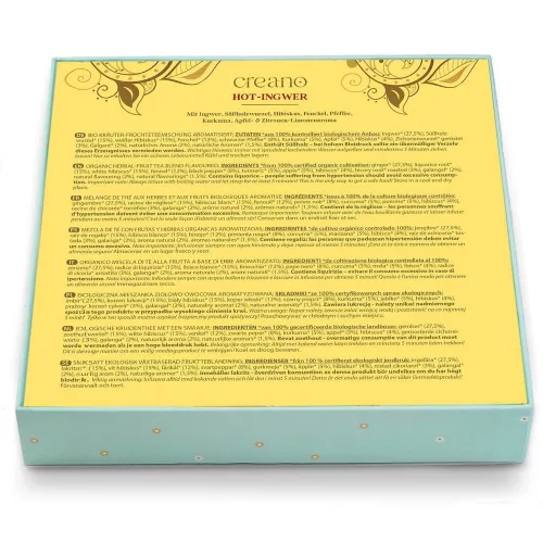 Σετ δώρου τσαγιού βοτάνων Creano Tea Lovers, 9 πυραμιδοειδή φακελάκια σε διαφορετικά σχήματα, 22.5 g, χωρίς καφεΐνη