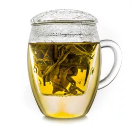   Ποτήρι τσαγιού Creano All-In-One, 400 ml, γυάλινο φίλτρο και καπάκι, βοριοπυριτικό