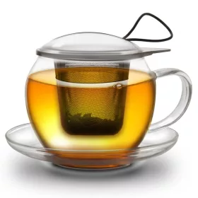   Cana pentru ceai Creano Jumbo, 450 ml, sticla borosilicata, cu maner