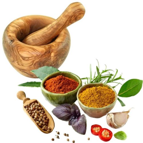 Γουδί από ξύλο ελιάς με γουδοχέρι, διάμετρος 12 cm, ύψος 7 cm