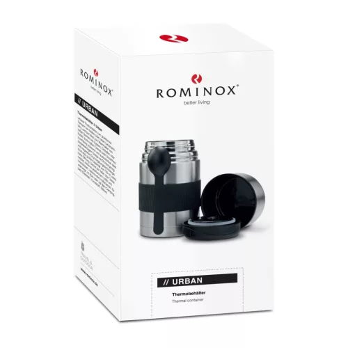 Recipient termos Rominox Urban, 750 ml, inox, capac multifunctional, lingura si curea