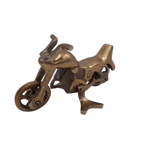Machetă motocicletă cruiser Giftdeco N-2960, aluminiu, finisaj alamă antică, 17,5 x 10 cm