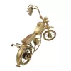 Machetă motocicletă clasică Giftdeco NC1733, metal și lemn, alamă antică și bronz, 32 x 9 x 22 cm
