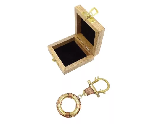Breloc Giftdeco BN-2158, alamă și cupru, lungime 11 cm, diametru 4,5 cm