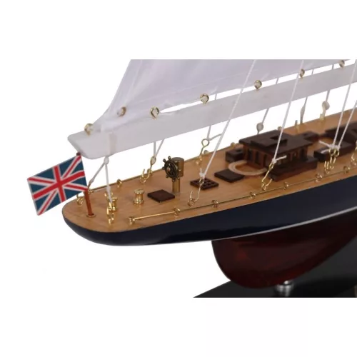 Machetă yacht Endeavour Giftdeco END, decor maritim, 54 x 9,5 x 70 cm