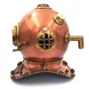 Cască de scafandru decorativa Giftdeco NI1431, aluminiu și cupru, înălțime 45 cm, stil vintage, nautic, industrial