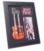 Miniatură chitara Indomini FMG-011, Jimmy Page double neck in a frame, oțel și lemn, 1,3cm x 16cm x 21,4cm