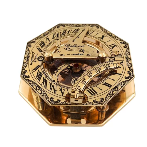 Busolă Giftdeco CSDO343/3, alamă și piele, 8 x 3,5 cm, stil retro, vintage, nautic