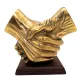 Figurină strângere de mână Giftdeco DD-20DA, metal și lemn, 17 x 16 x 9 cm