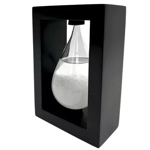 Barometru Fitzroy Giftdeco BAW1, sticlă și MDF negru, 14 cm