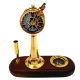 Busolă Giftdeco TT018, alamă și lemn, 16,5 x 6 x 16,8 cm, stil retro, vintage, nautic