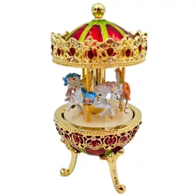   Cutie muzicală carusel Giftdeco MX-014 – cai rotativi, 7 x 7 x 14 cm