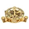 Busolă Giftdeco SD14K, alamă și sticlă, 7,5 cm x 7,5 cm x 3 cm, stil retro, vintage, clasic