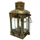 Lampă decorativă Giftdeco LT608 tip felinar marin, oțel și sticlă, 24 cm, finisaj alamă antichizată