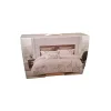 Lenjerie de pat Atria Penelope, 4 piese, 100% bumbac satinat TC300, cearceaf 220x240 cm, husa pilota 180x200 cm, 2 fete perna 50x70+5 cm, broderie florala, alb