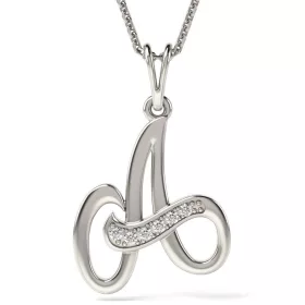   Ασημένιο κολιέ με αρχικό μενταγιόν A