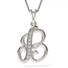   Ασημένιο κολιέ με αρχικό μενταγιόν Β