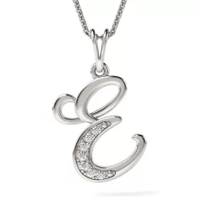   Ασημένιο κολιέ με αρχικό μενταγιόν Ε