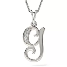   Ασημένιο κολιέ με μενταγιόν Initial G