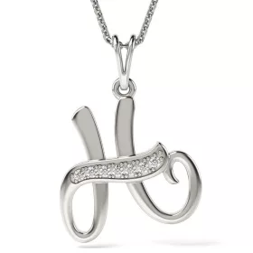   Ασημένιο κολιέ με αρχικό μενταγιόν H