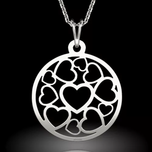 Ασημένια μενταγιόν αλυσίδα μοντέλου Cuore