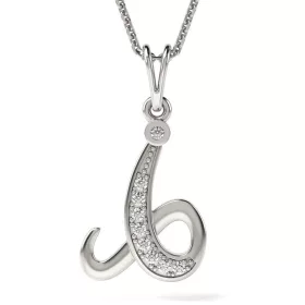   Ασημένιο κολιέ με αρχικό μενταγιόν I