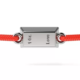   Ασημένιο βραχιόλι με κόκκινο κορδόνι μοντέλο 1 Gram Love