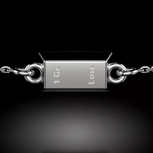 Μοντέλο βραχιόλι με ασημένια αλυσίδα 1 Gram Love