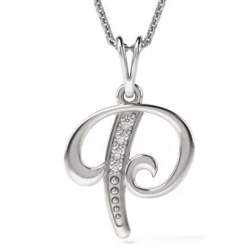   Ασημένιο κολιέ με αρχικό μενταγιόν P