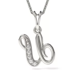  Ασημένιο κολιέ με αρχικό μενταγιόν U